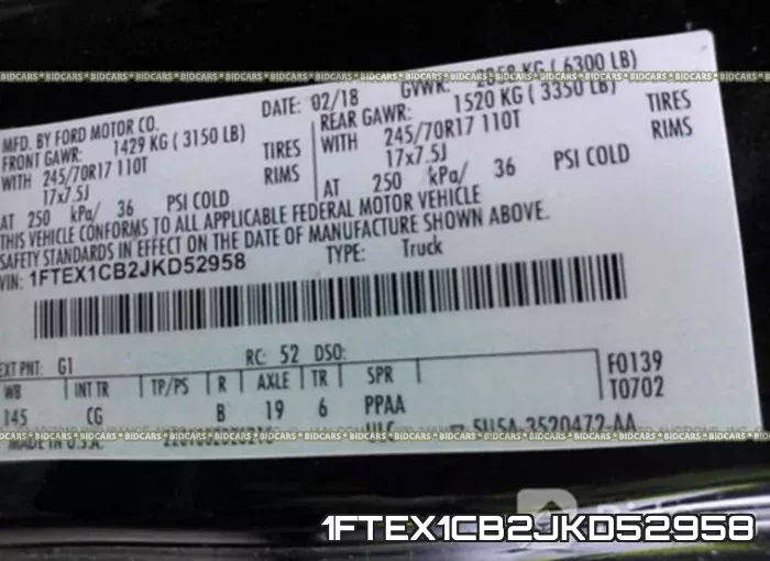 1FTEX1CB2JKD52958 фото 10