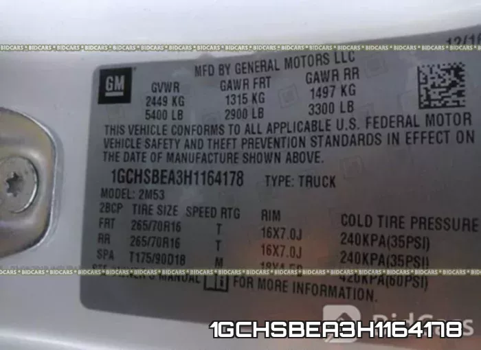 1GCHSBEA3H1164178 фото 10