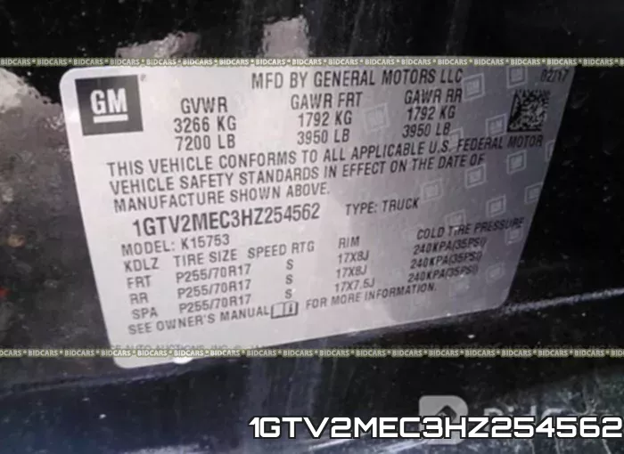 1GTV2MEC3HZ254562 фото 10