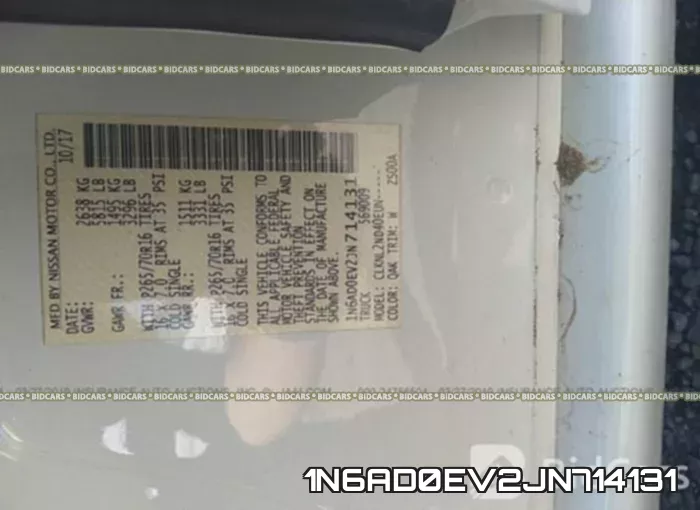 1N6AD0EV2JN714131 фото 10
