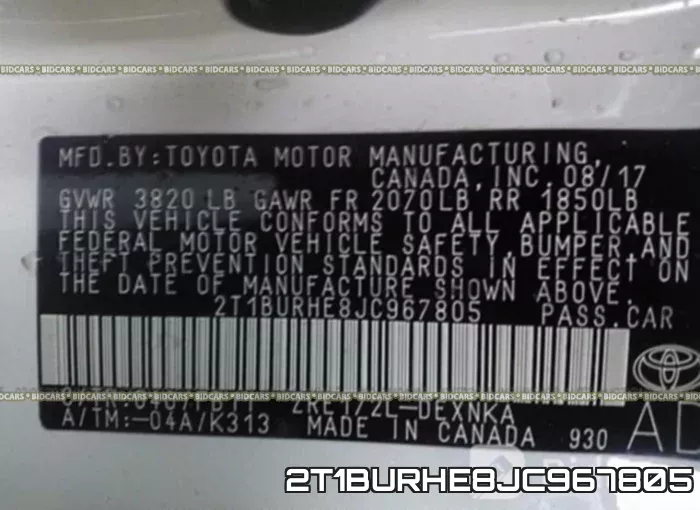 2T1BURHE8JC967805 фото 10