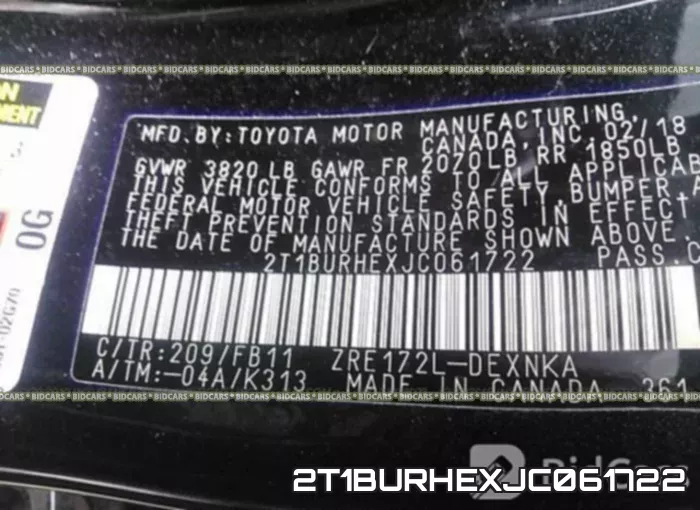 2T1BURHEXJC061722 фото 10