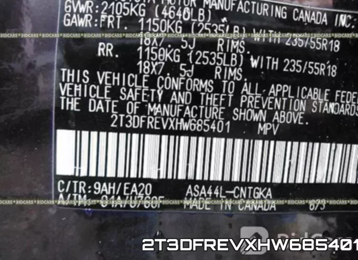 2T3DFREVXHW685401 фото 10