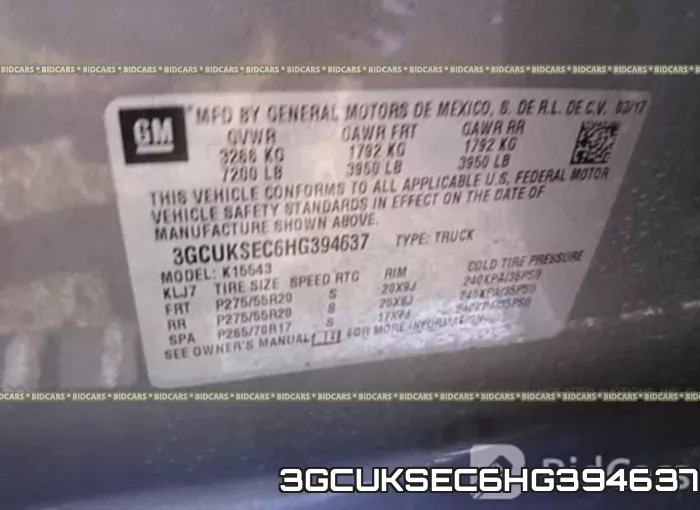 3GCUKSEC6HG394637 фото 10
