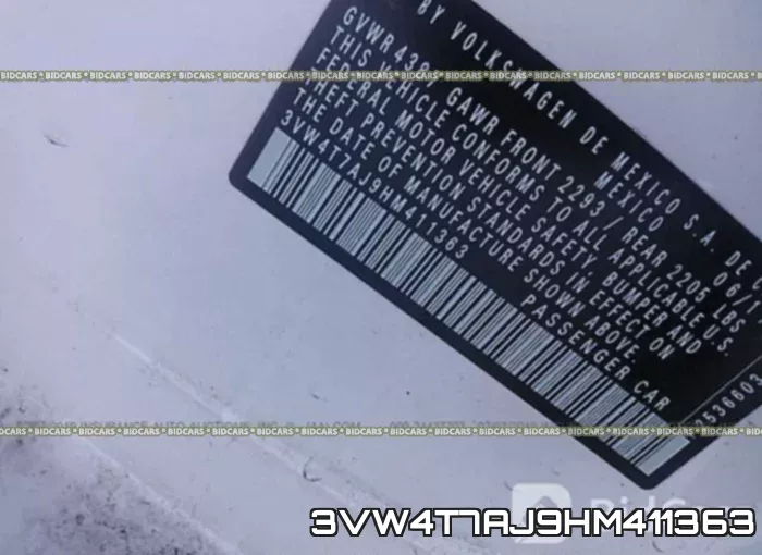 3VW4T7AJ9HM411363 фото 10