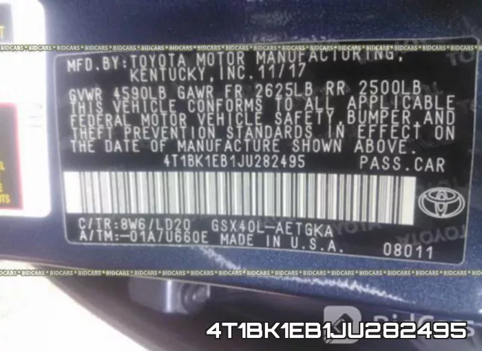 4T1BK1EB1JU282495 фото 10