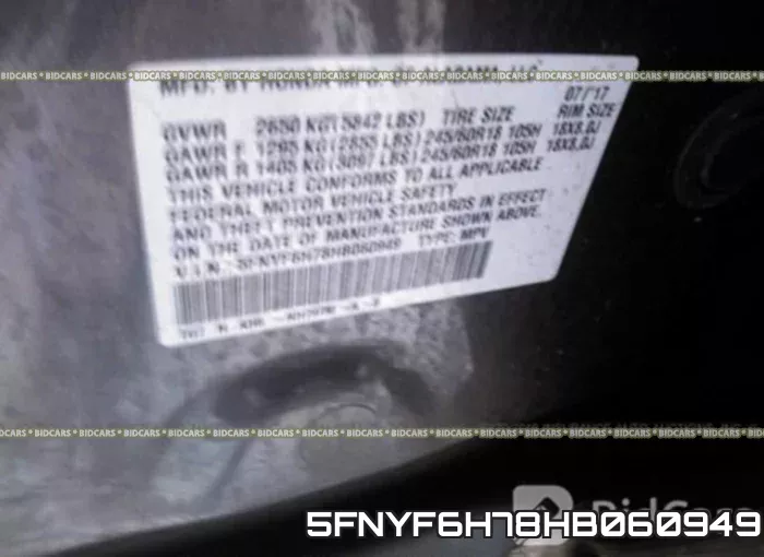 5FNYF6H78HB060949 фото 10