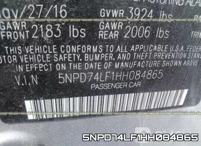 5NPD74LF1HH084865 фото 10