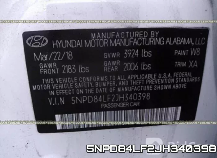 5NPD84LF2JH340398 фото 10