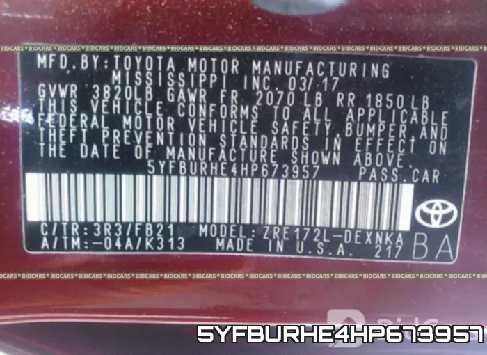 5YFBURHE4HP673957 фото 10