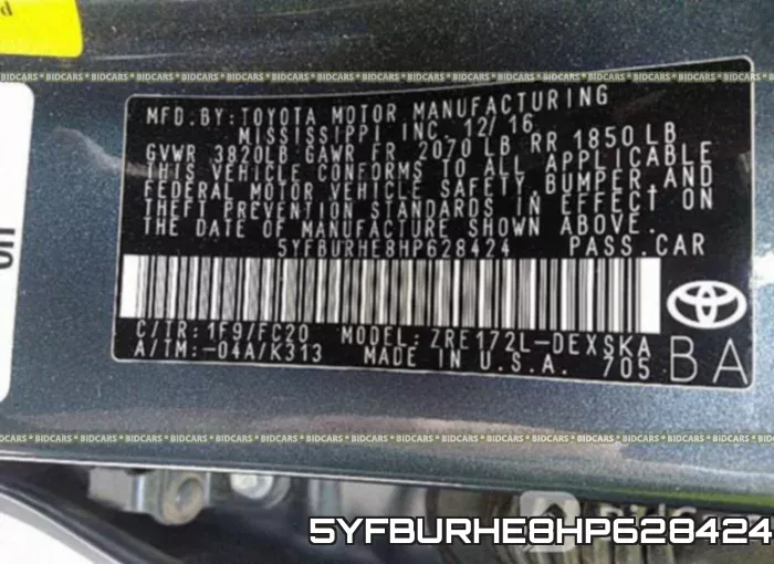 5YFBURHE8HP628424 фото 10