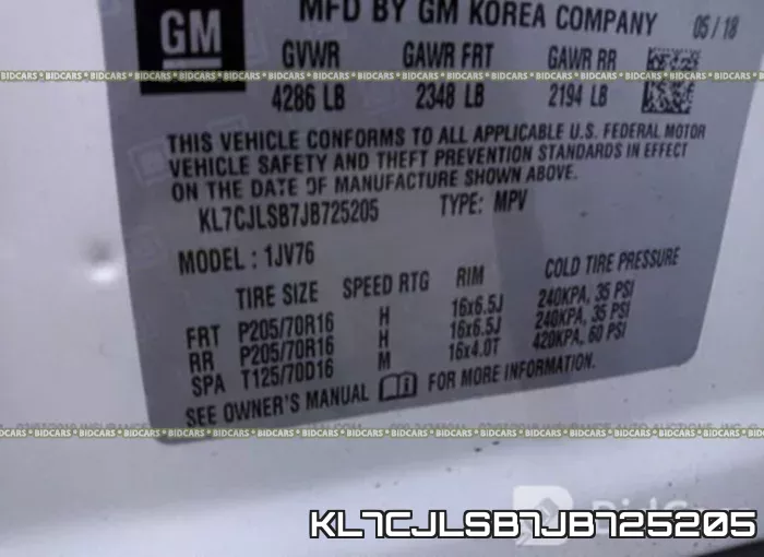 KL7CJLSB7JB725205 фото 10
