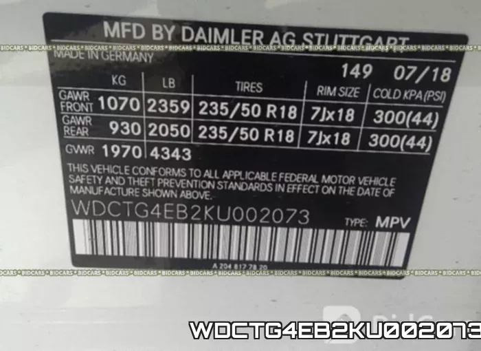 WDCTG4EB2KU002073 фото 10