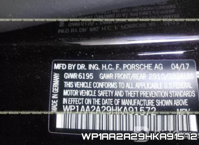 WP1AA2A29HKA91572 фото 10