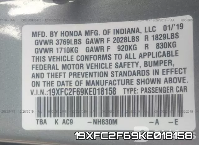 19XFC2F69KE018158 фото 9
