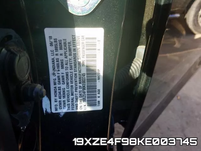 19XZE4F98KE003745 фото 2