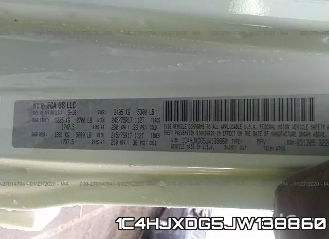 1C4HJXDG5JW138860 фото 10