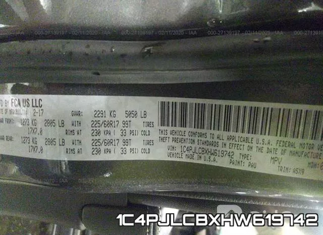 1C4PJLCBXHW619742 фото 10
