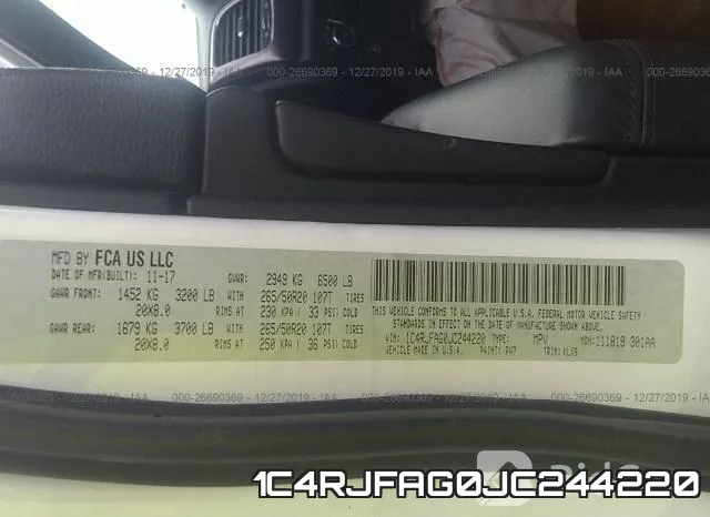 1C4RJFAG0JC244220 фото 10