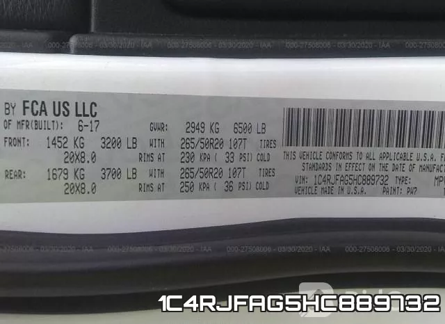 1C4RJFAG5HC889732 фото 10