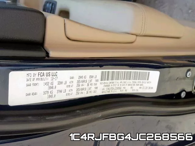 1C4RJFBG4JC268566 фото 2