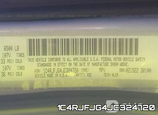 1C4RJFJG4JC324720 фото 9