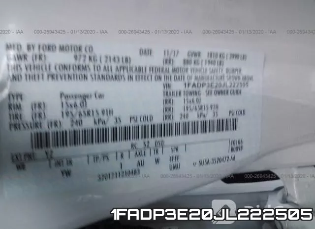 1FADP3E20JL222505 фото 10