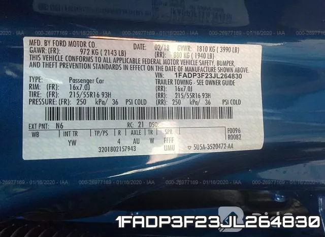 1FADP3F23JL264830 фото 10