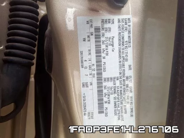 1FADP3FE1HL276706 фото 2
