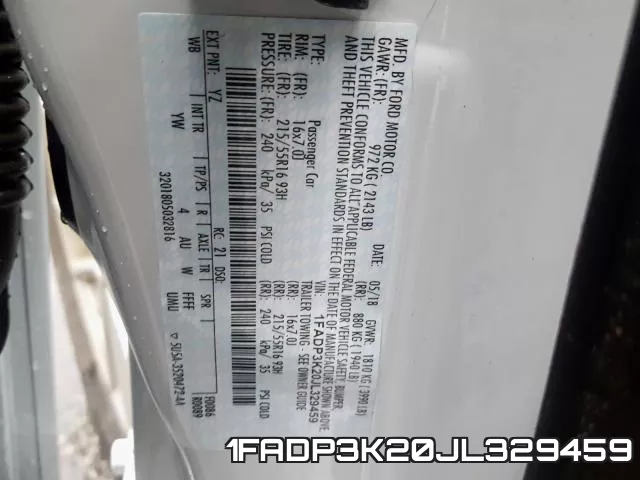 1FADP3K20JL329459 фото 2