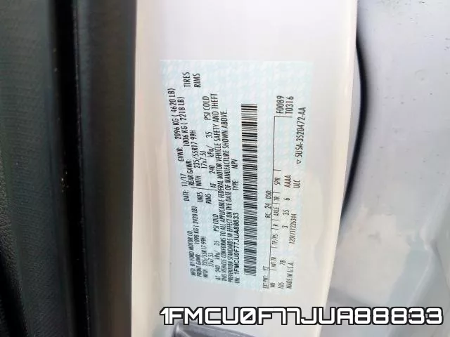 1FMCU0F77JUA88833 фото 2