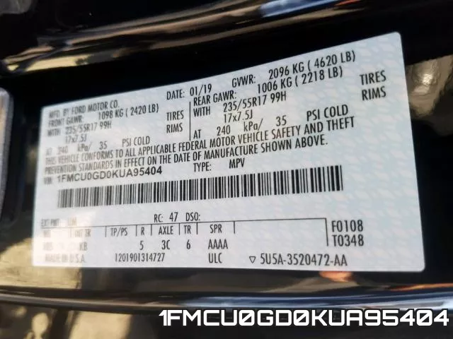 1FMCU0GD0KUA95404 фото 2