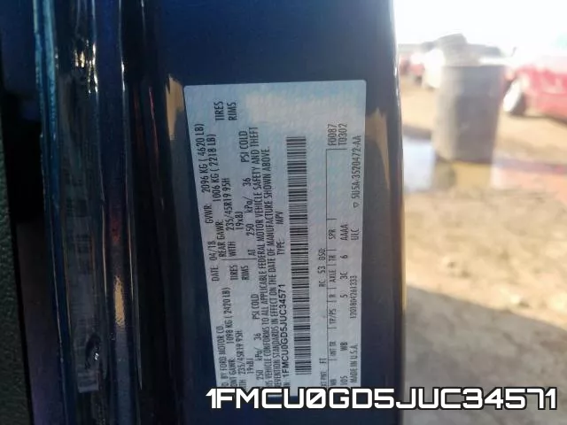1FMCU0GD5JUC34571 фото 2