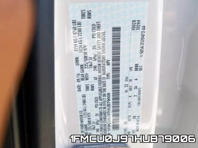 1FMCU0J97HUB79006 фото 2