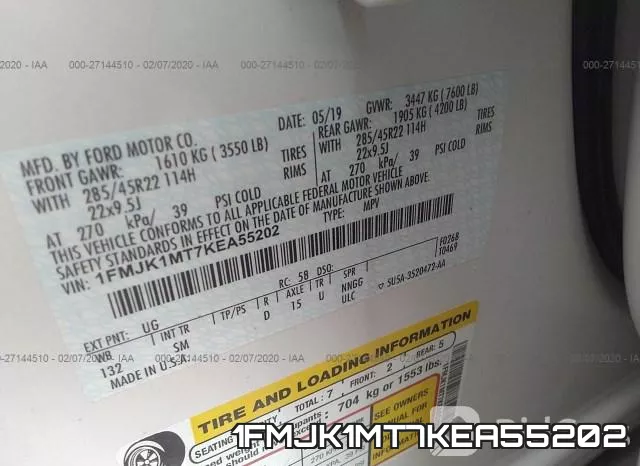 1FMJK1MT7KEA55202 фото 10