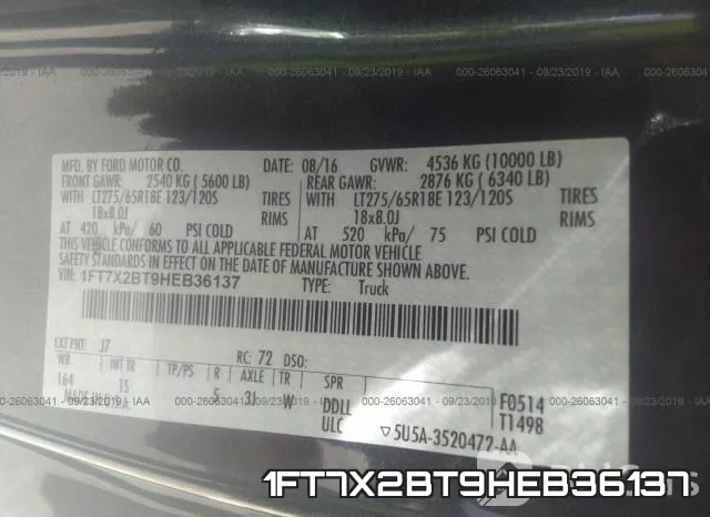 1FT7X2BT9HEB36137 фото 10