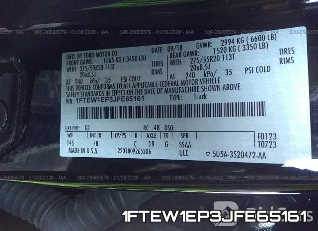 1FTEW1EP3JFE65161 фото 10