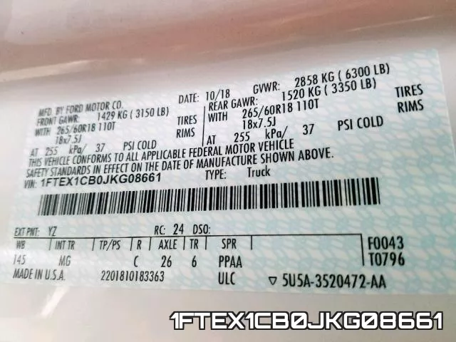 1FTEX1CB0JKG08661 фото 2