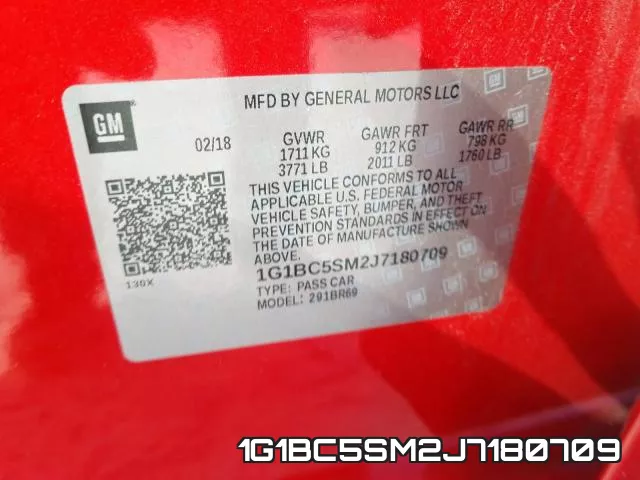 1G1BC5SM2J7180709 фото 2