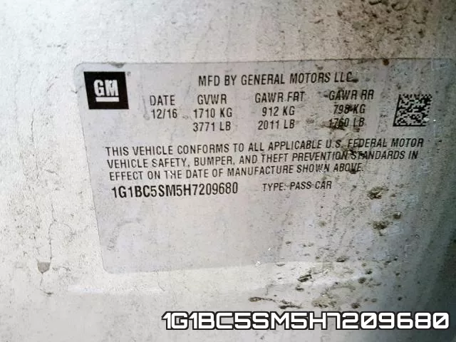 1G1BC5SM5H7209680 фото 2