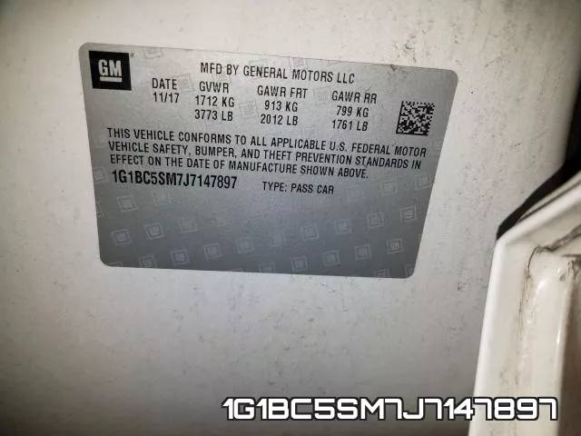 1G1BC5SM7J7147897 фото 2