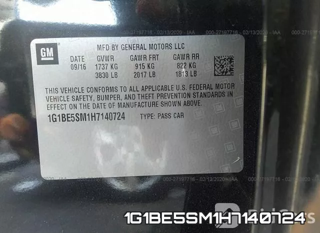 1G1BE5SM1H7140724 фото 10