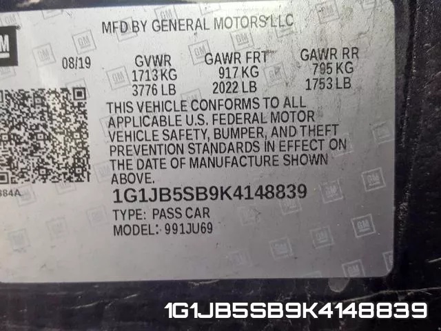 1G1JB5SB9K4148839 фото 2