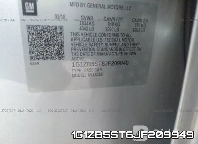 1G1ZB5ST6JF209949 фото 9