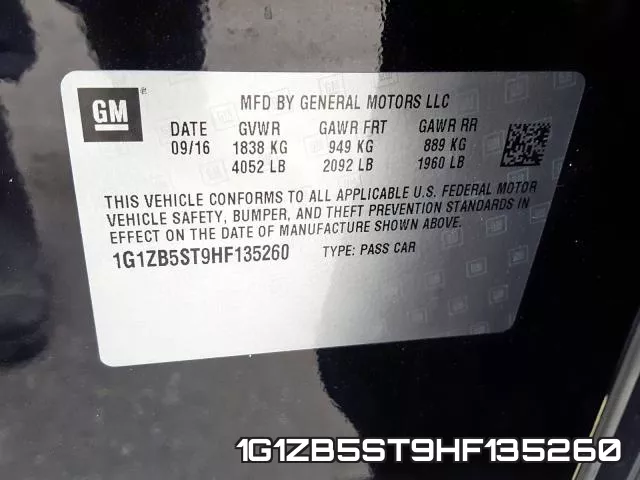 1G1ZB5ST9HF135260 фото 2