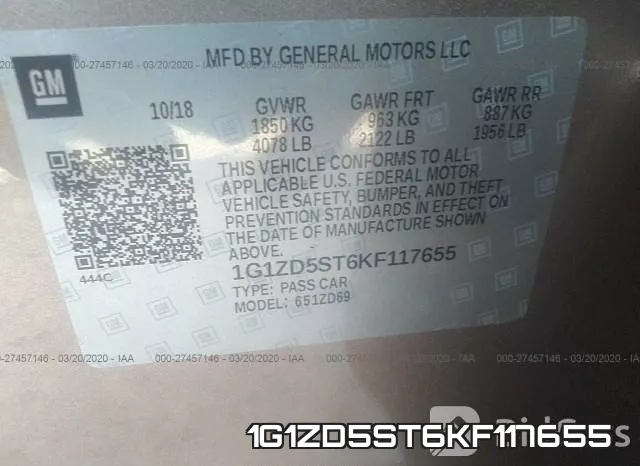 1G1ZD5ST6KF117655 фото 10