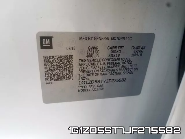 1G1ZD5ST7JF275582 фото 2