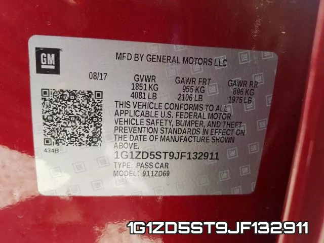 1G1ZD5ST9JF132911 фото 2