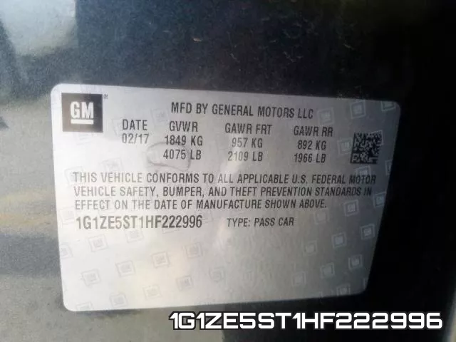 1G1ZE5ST1HF222996 фото 2