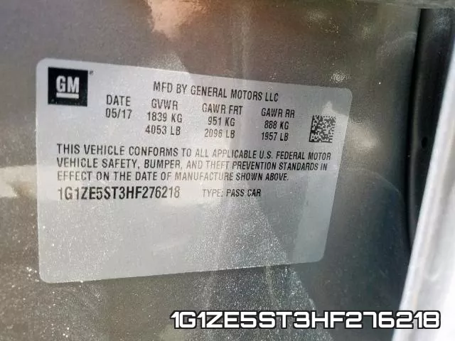 1G1ZE5ST3HF276218 фото 2